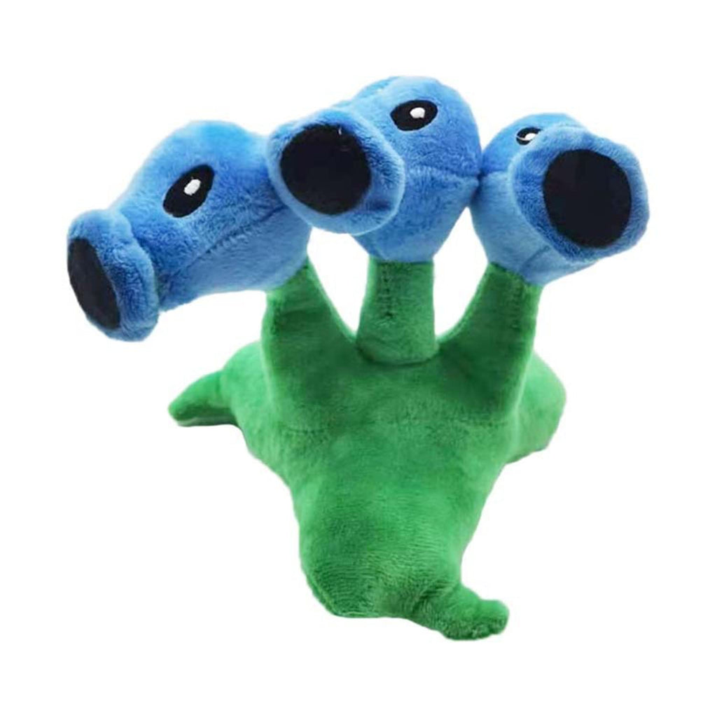 JHESAO Ice Peashooter Threepeater Plush - 7 Inch PVZ Stuffed Toy with Sucker Lanyard