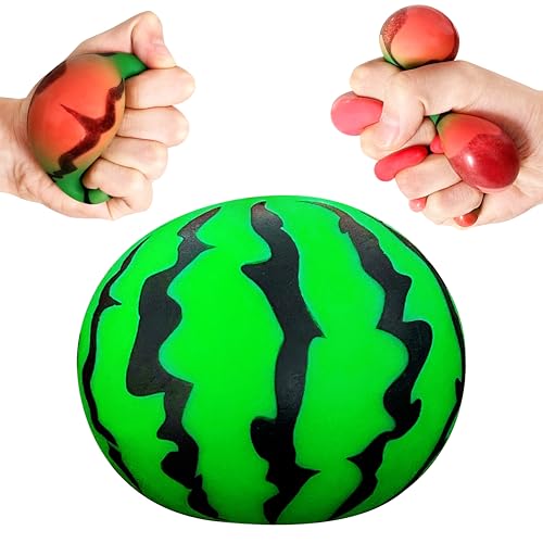 JIAHO Squishy Watermelon Stress Ball – Color-Changing, Soft TPR Fidget Toy for Kids & Adults