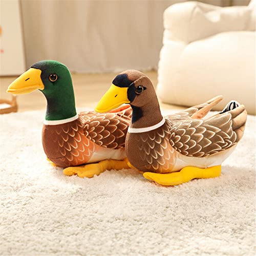 JIANEEXSQ 11-Inch Brown Mallard Duck Plush Toy – Realistic Stuffed Animal for Kids and Collectors