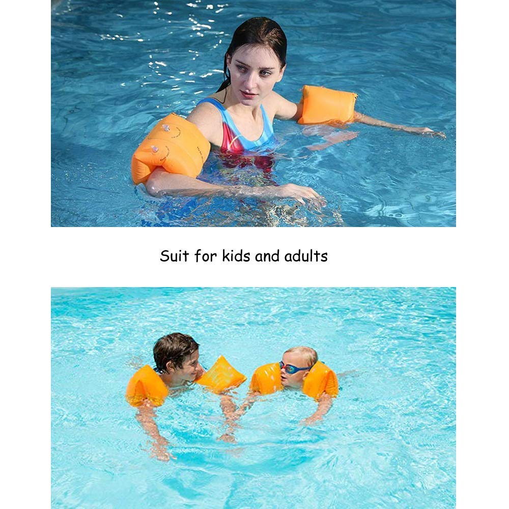 Jiareet 4-6 Pack PVC Arm Floaties for Kids & Adults – Inflatable Swim Arm Bands with Dual Air Chambers