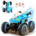 JICUICUI Dinosaur RC Monster Truck: LED Lights, 360° Stunts, Rechargeable, Ages 4-7