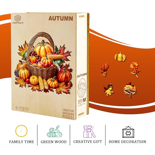 Jigfoxy Fall Wooden Puzzle for Adults – 100-Piece Unique Animal-Shaped Jigsaw, 8.5 x 8.2 inches