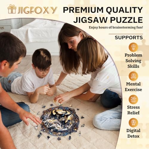 Jigfoxy Horse Wooden Puzzle for Adults – 100-Piece Animal-Shaped Jigsaw, Eco-Friendly Laser-Cut Wood, Unique Silhouettes, Gift Box (8.5x8.5 inches)