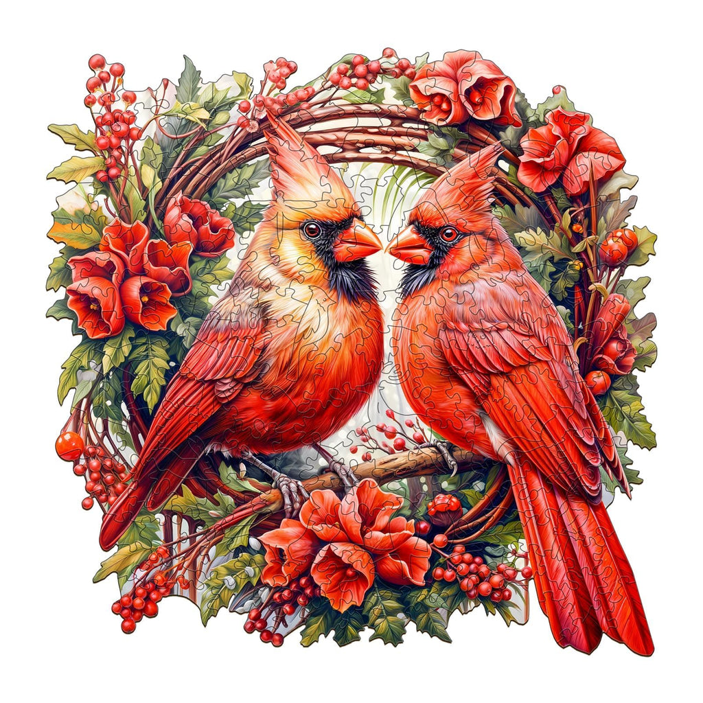 Jigfoxy Wooden Puzzle for Adults – 100-Piece Cardinal Bird Shaped Jigsaw, 8.4x8.3 in, Eco-Friendly Wood