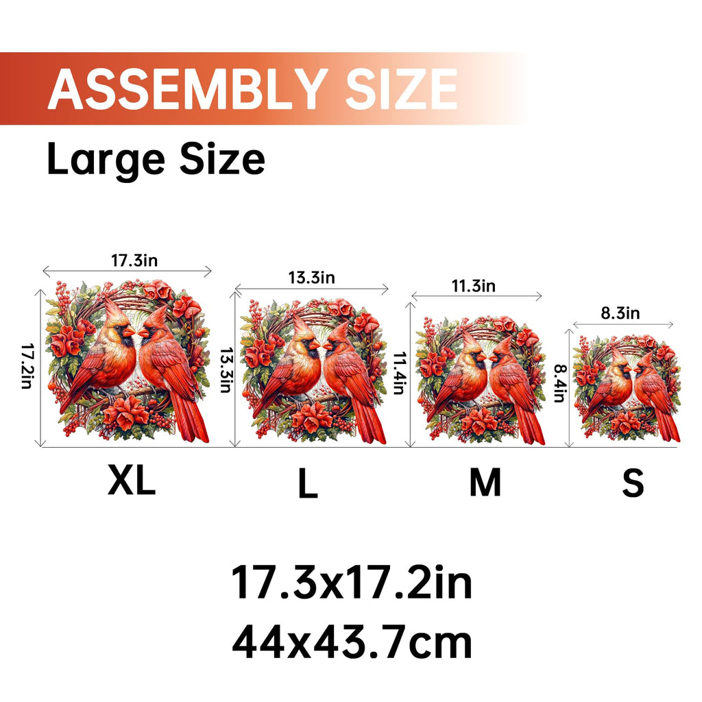 Jigfoxy Wooden Puzzle for Adults – 100-Piece Cardinal Bird Shaped Jigsaw, 8.4x8.3 in, Eco-Friendly Wood