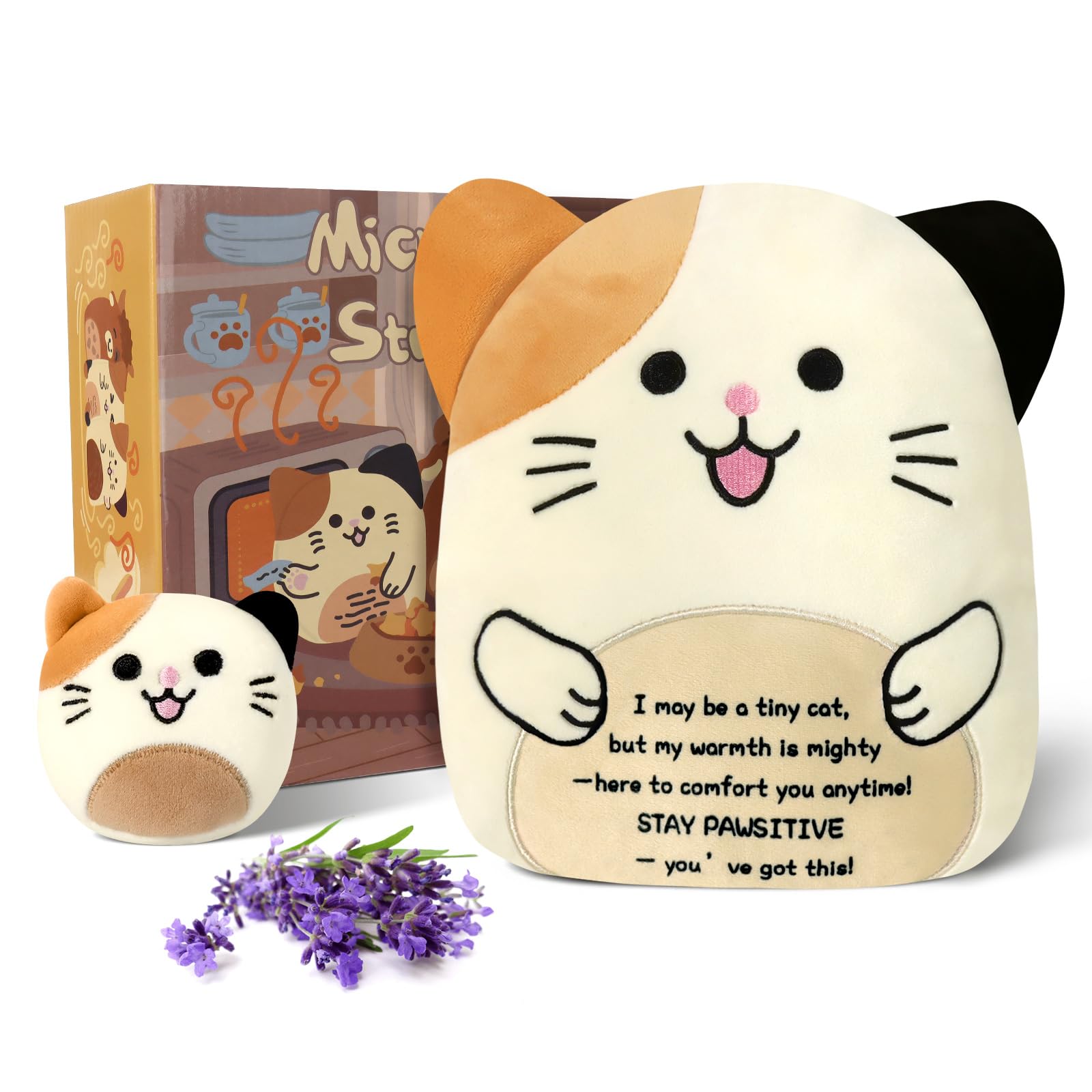 JILPAK Microwavable Plush Cat Heating Pad – Lavender Scented, Soothing Cuddle Gift