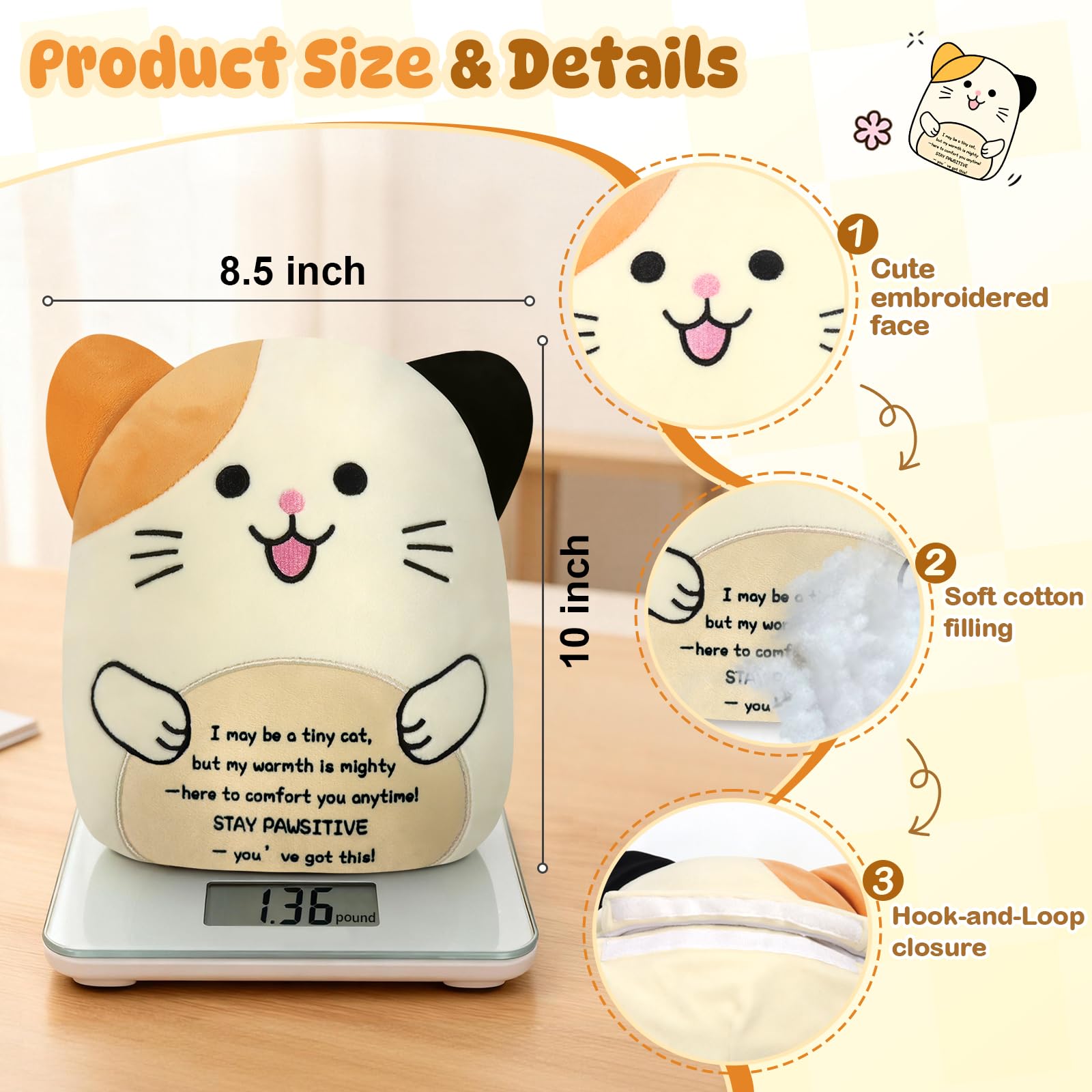 JILPAK Microwavable Plush Cat Heating Pad – Lavender Scented, Soothing Cuddle Gift