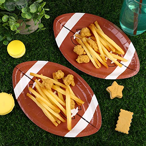 JimysCo Football Shaped Paper Plates (50-Pack) - 9.4 x 5.9 Inch Disposable Party Supplies