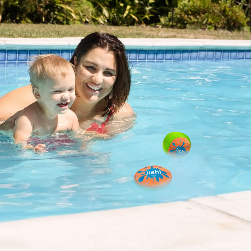 Jishi Water Skipping Balls – 4-Piece Pool & Beach Toy Set for Kids, Teens, and Adults