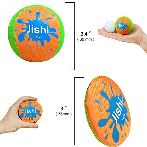 Jishi Water Skipping Balls – 4-Piece Pool & Beach Toy Set for Kids, Teens, and Adults