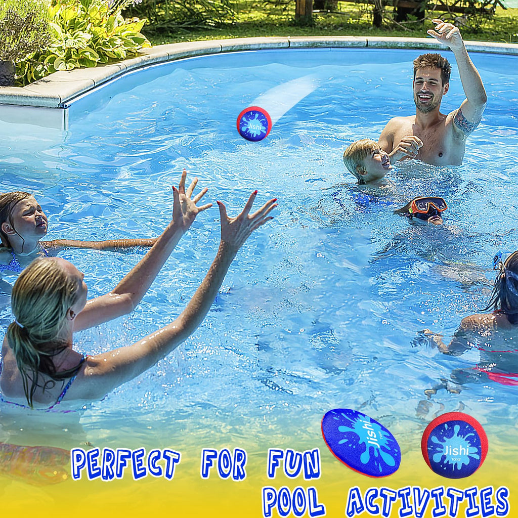 Jishi Water Skipping Balls Set – 4-Piece Pool Toys for Kids & Adults, Skip Over 150 Feet
