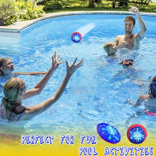 Jishi Water Skipping Balls Set – 4-Piece Pool Toys for Kids & Adults, Skip Over 150 Feet