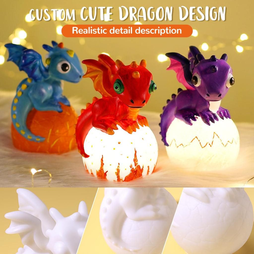JMMICO Paint Your Own Dragon Lamp Craft Kit | DIY Night Light for Kids 6+