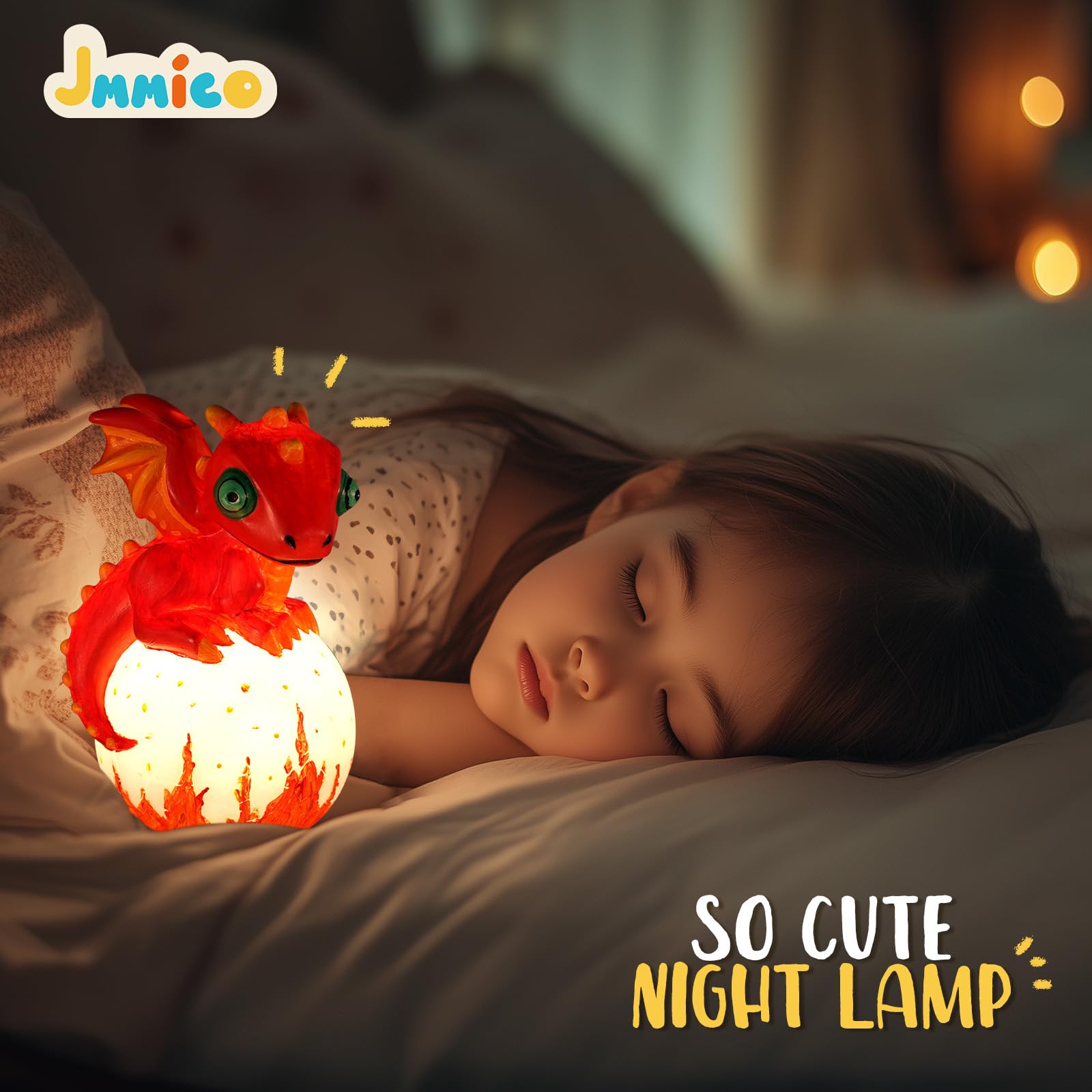 JMMICO Paint Your Own Dragon Lamp Craft Kit | DIY Night Light for Kids 6+