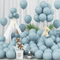 Jobkoo 100 Pack Dusty Blue Latex Balloons - 12 Inch Muted Blue Balloons for Birthday, Baby Shower, Boho Party Decorations