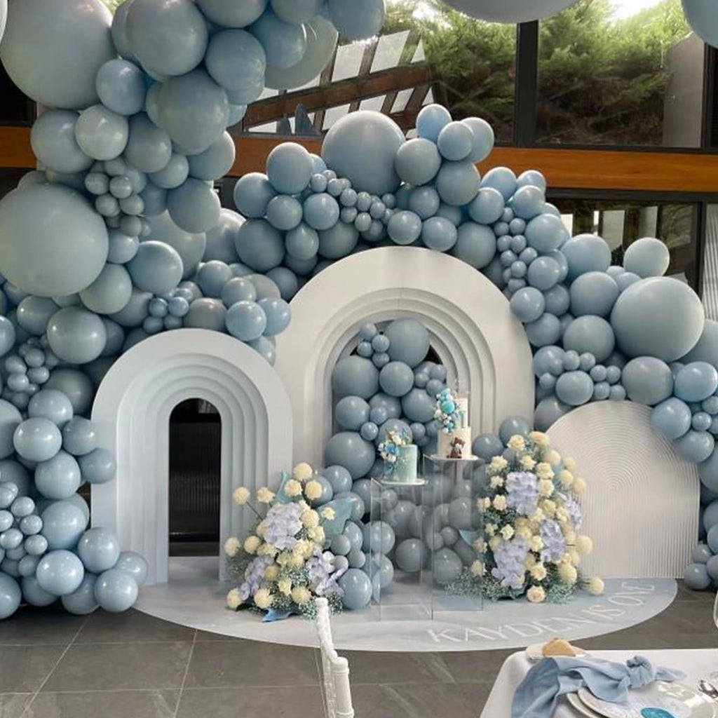 Jobkoo 100 Pack Dusty Blue Latex Balloons - 12 Inch Muted Blue Balloons for Birthday, Baby Shower, Boho Party Decorations