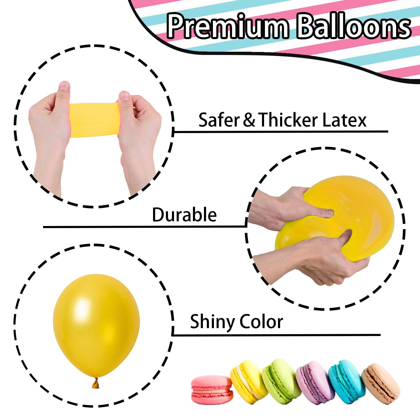 Jobkoo 135-Piece Spring Balloon Arch Kit – Pastel Candy Colors Pink Blue Purple Green Yellow for Baby Shower & Birthday Party