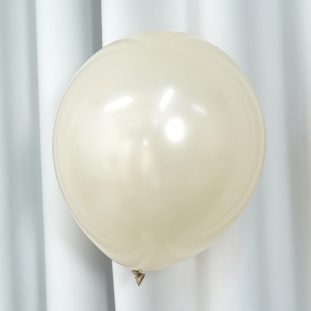 Jobkoo Pearl Sand White Balloons 18 Inch - 12 Pack for Wedding, Birthday, Boho Decor