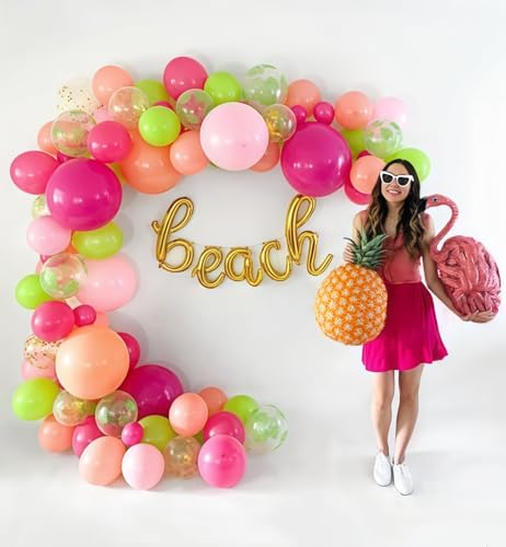 Jobkoo Tropical Balloon Arch Kit - 67 Balloons for Hawaiian Luau Party Decorations