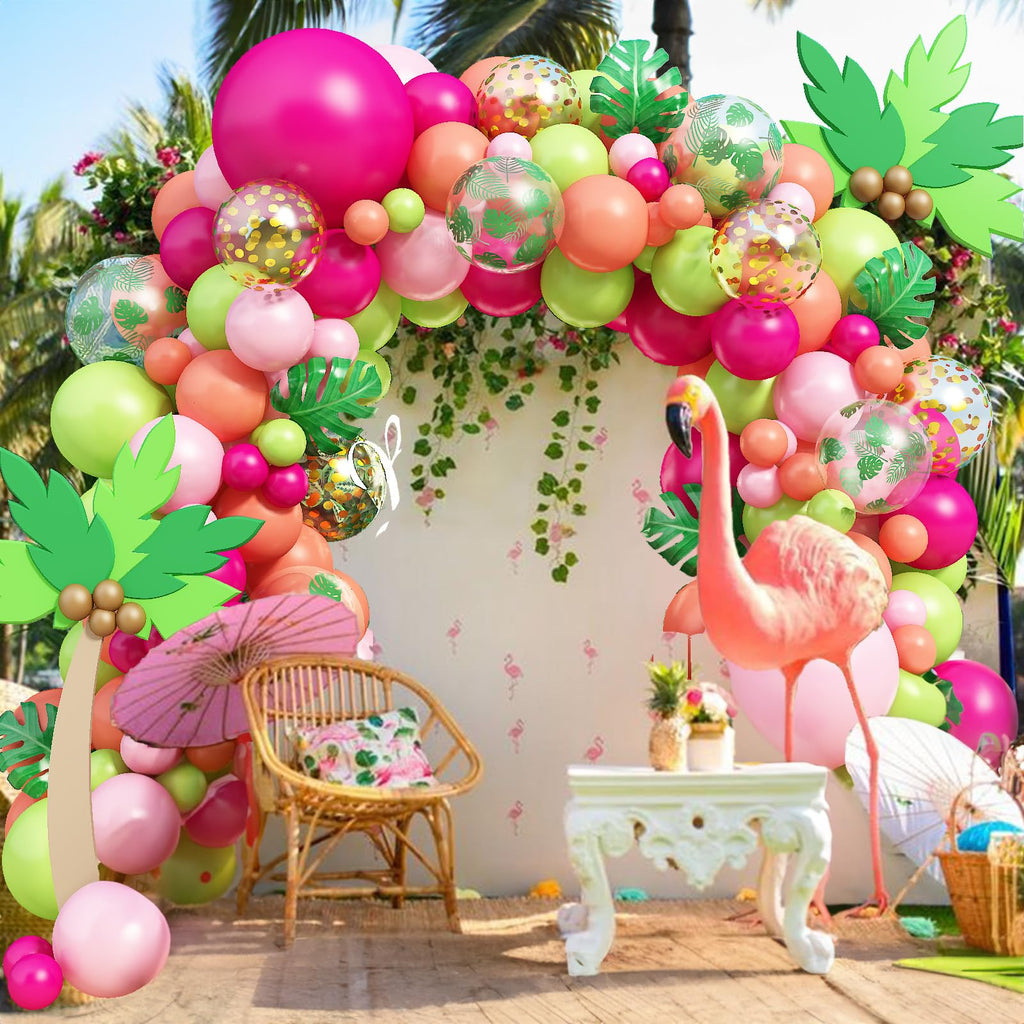 Jobkoo Tropical Balloon Arch Kit - 67 Balloons for Hawaiian Luau Party Decorations
