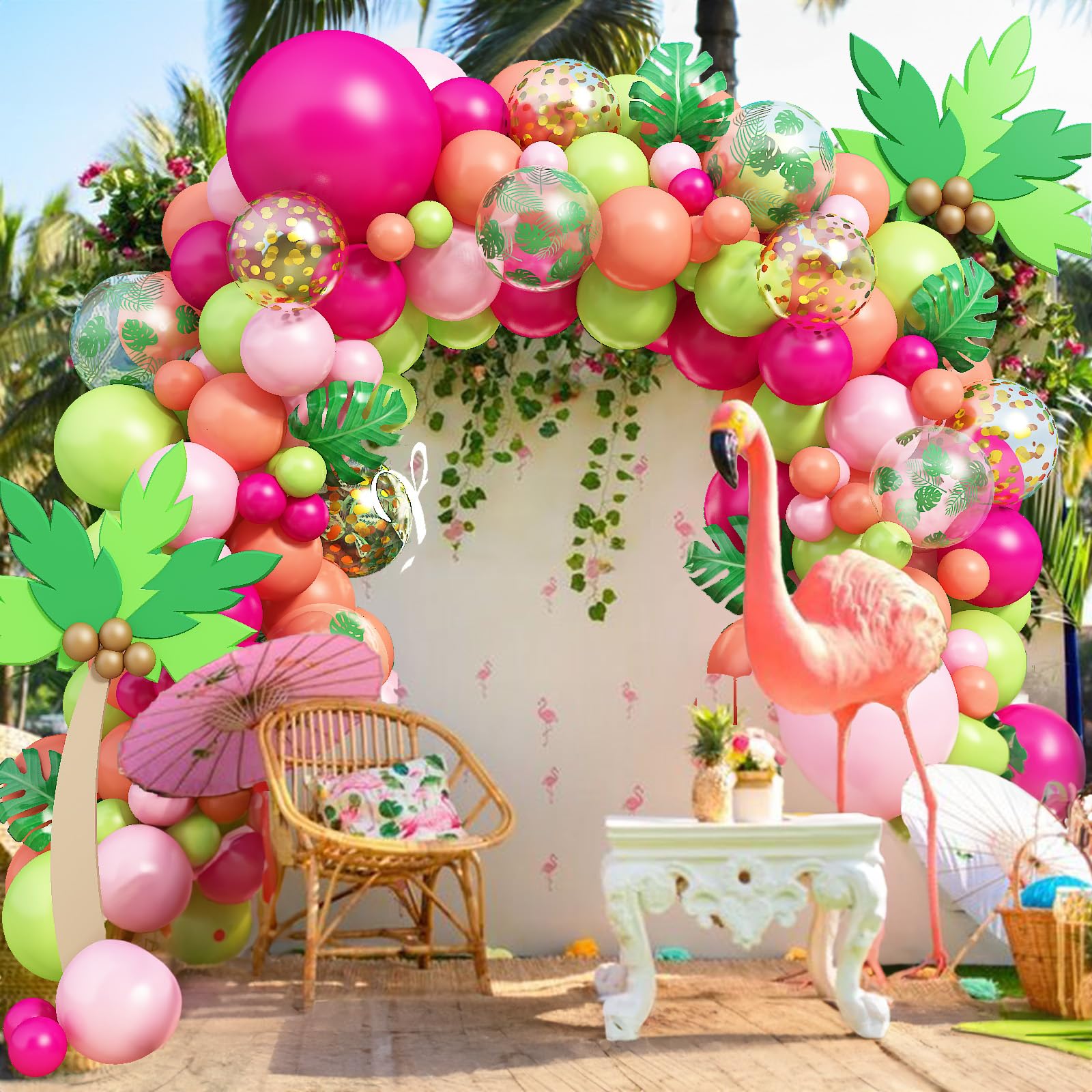 Jobkoo Tropical Balloon Arch Kit - 67 Balloons for Hawaiian Luau Party Decorations