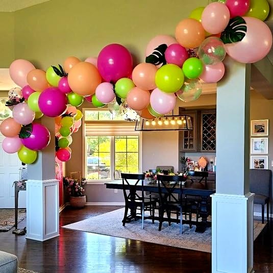 Jobkoo Tropical Balloon Arch Kit - 67 Balloons for Hawaiian Luau Party Decorations