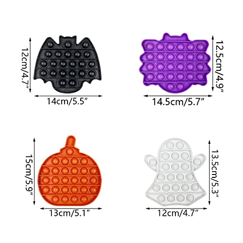 Jofan 4-Pack Halloween Pop Fidget Toys – Bat, Pumpkin, Ghost & Spider Designs for Stress Relief and Party Favors