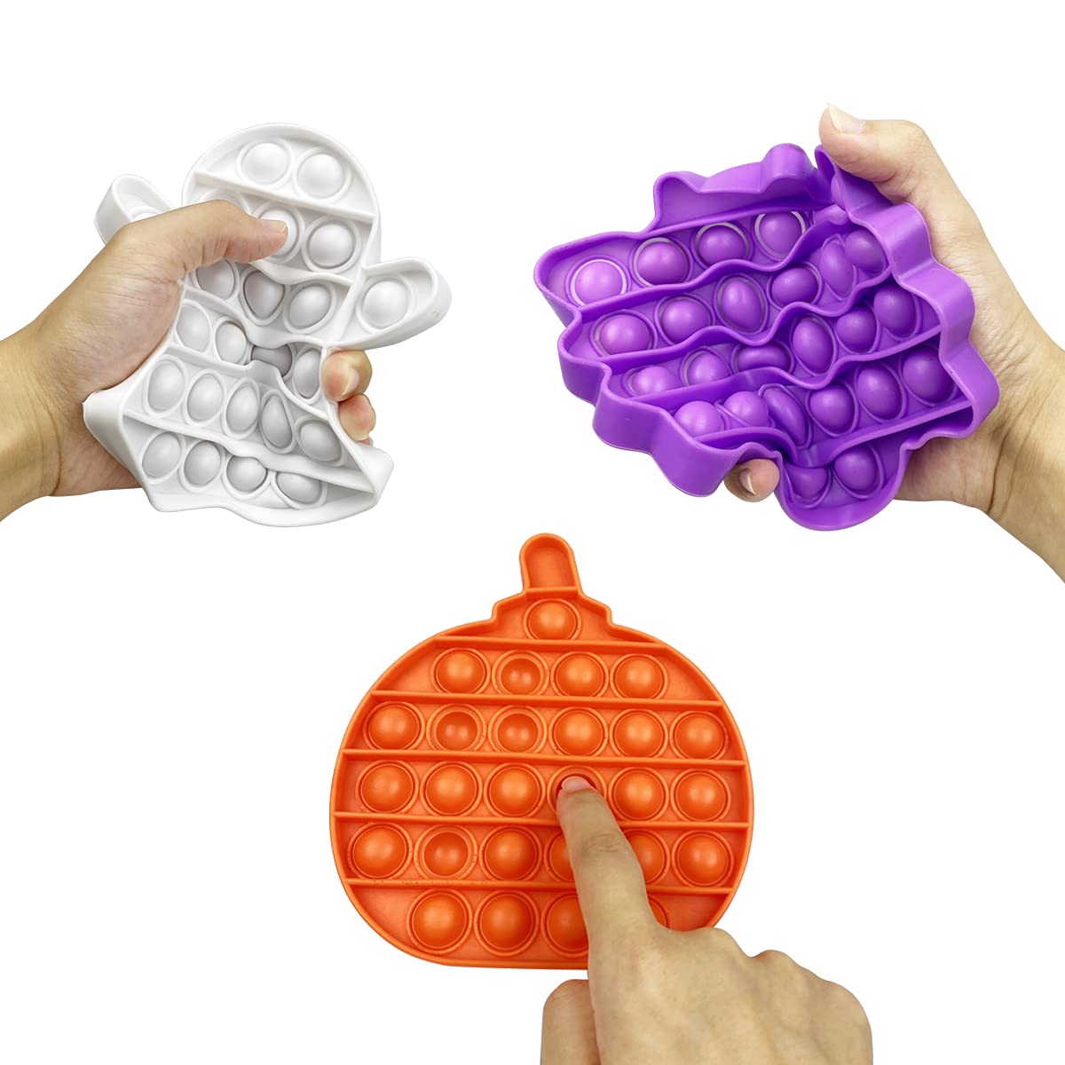 Jofan 4-Pack Halloween Pop Fidget Toys – Bat, Pumpkin, Ghost & Spider Designs for Stress Relief and Party Favors