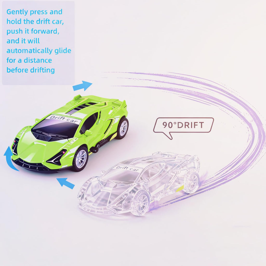 Johehe 2 Pack Pull Back Race Cars: Inertial Drift Stunt Cars for Toddlers Ages 3+