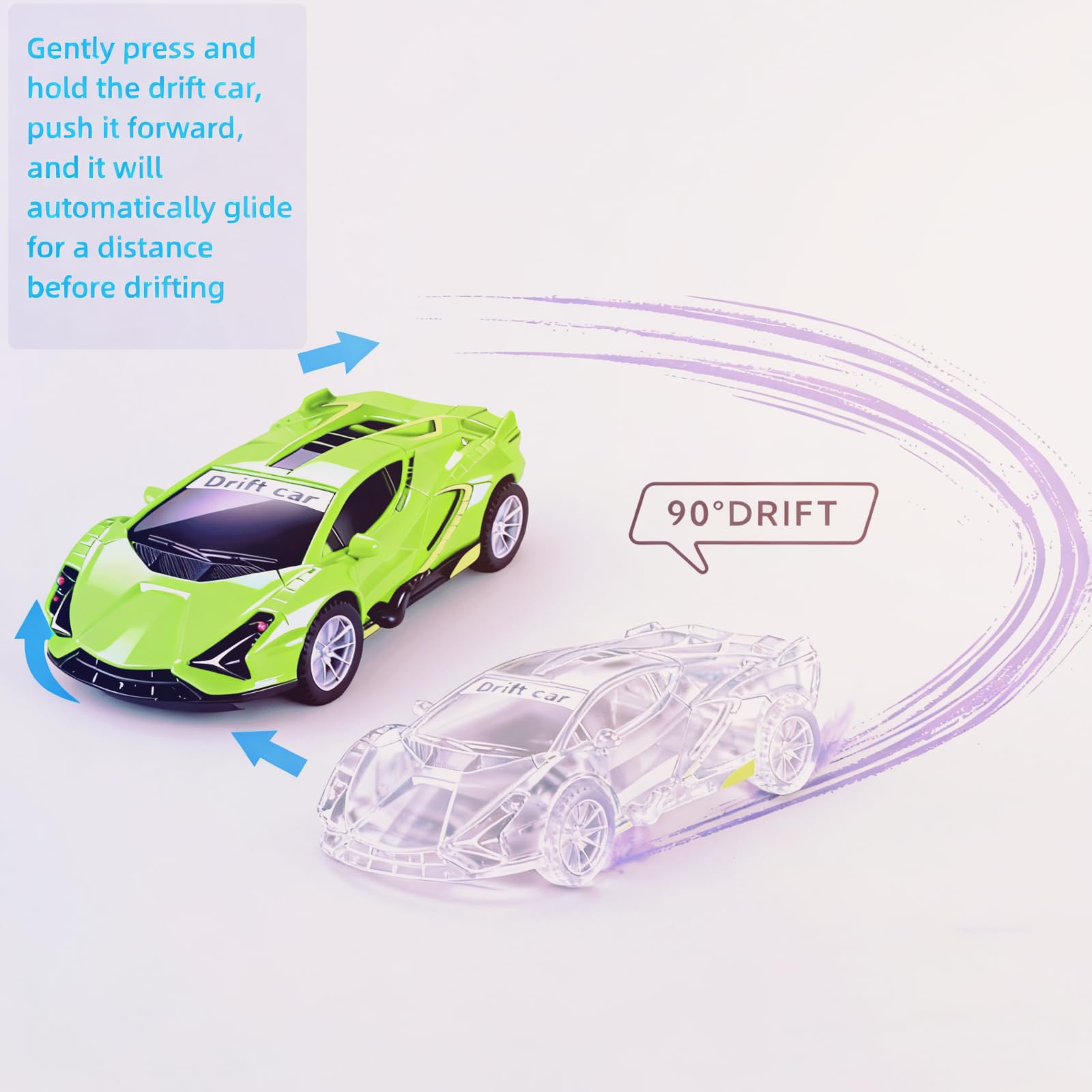 Johehe 2 Pack Pull Back Race Cars: Inertial Drift Stunt Cars for Toddlers Ages 3+