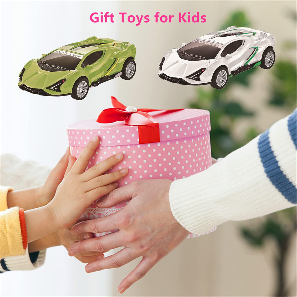 Johehe 2 Pack Pull Back Race Cars: Inertial Drift Stunt Cars for Toddlers Ages 3+