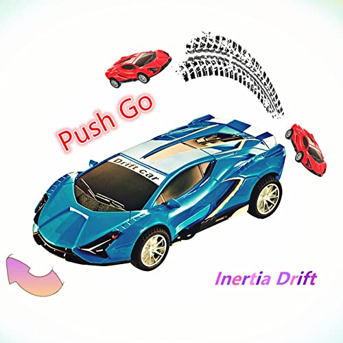 Johehe Inertia Drift Car 2-Pack – Push-Go Friction Powered Stunt Cars for Kids 3+