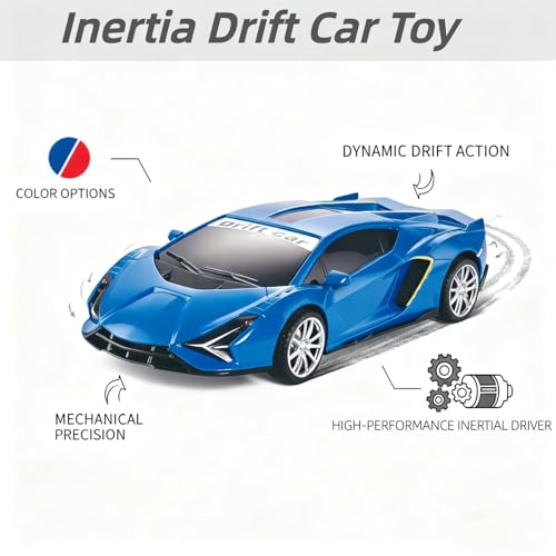 Johehe Inertia Drift Car 2-Pack – Push-Go Friction Powered Stunt Cars for Kids 3+