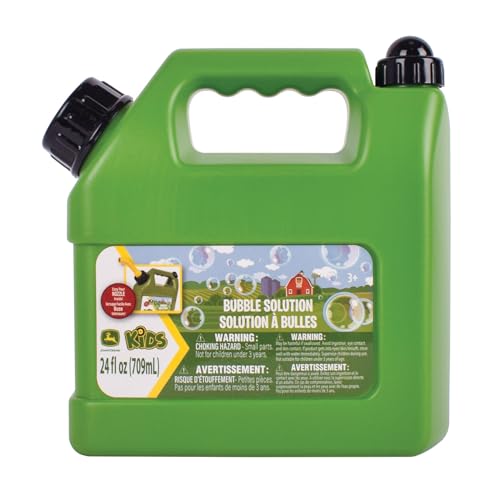 John Deere Bubble Can 24oz Outdoor Bubble Solution with Pouring Spout and Wand