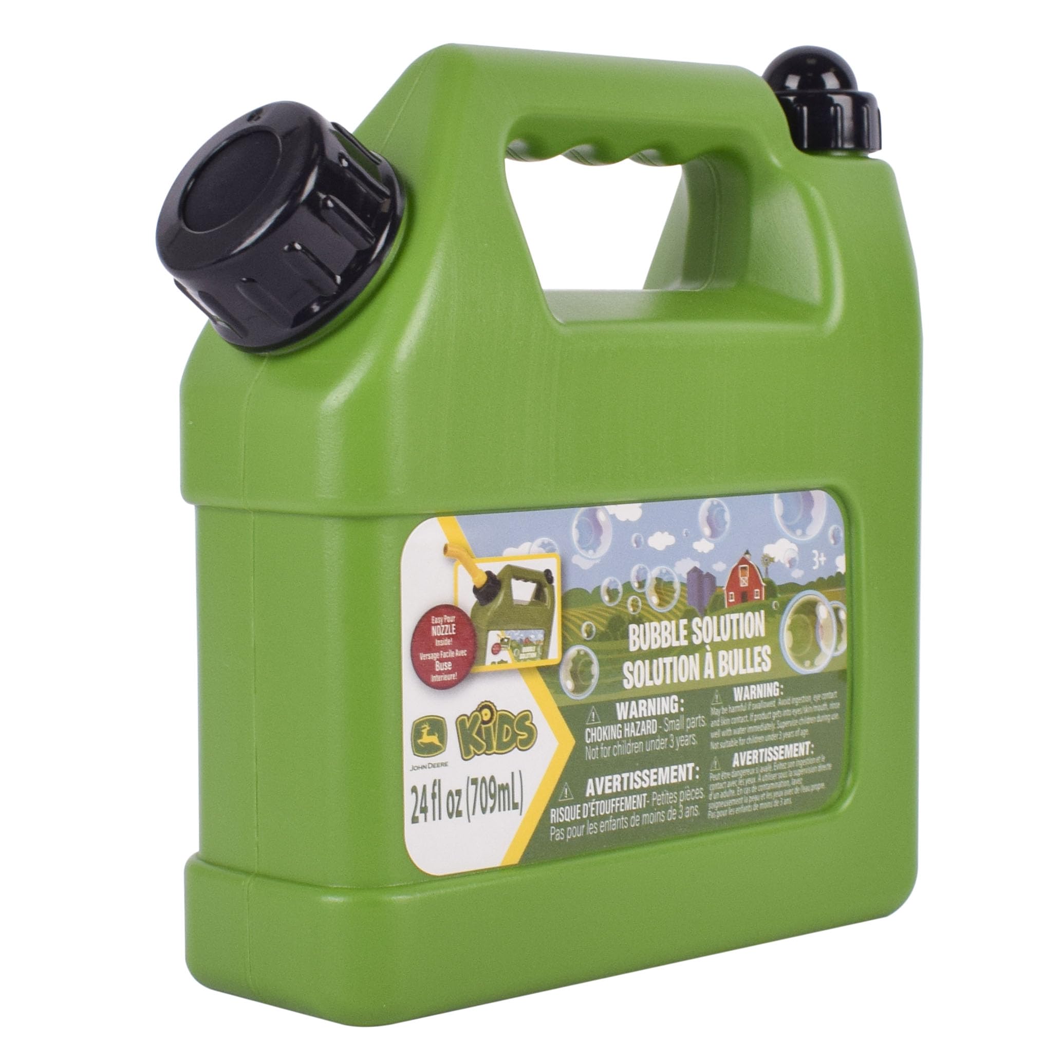 John Deere Bubble Can 24oz Outdoor Bubble Solution with Pouring Spout and Wand