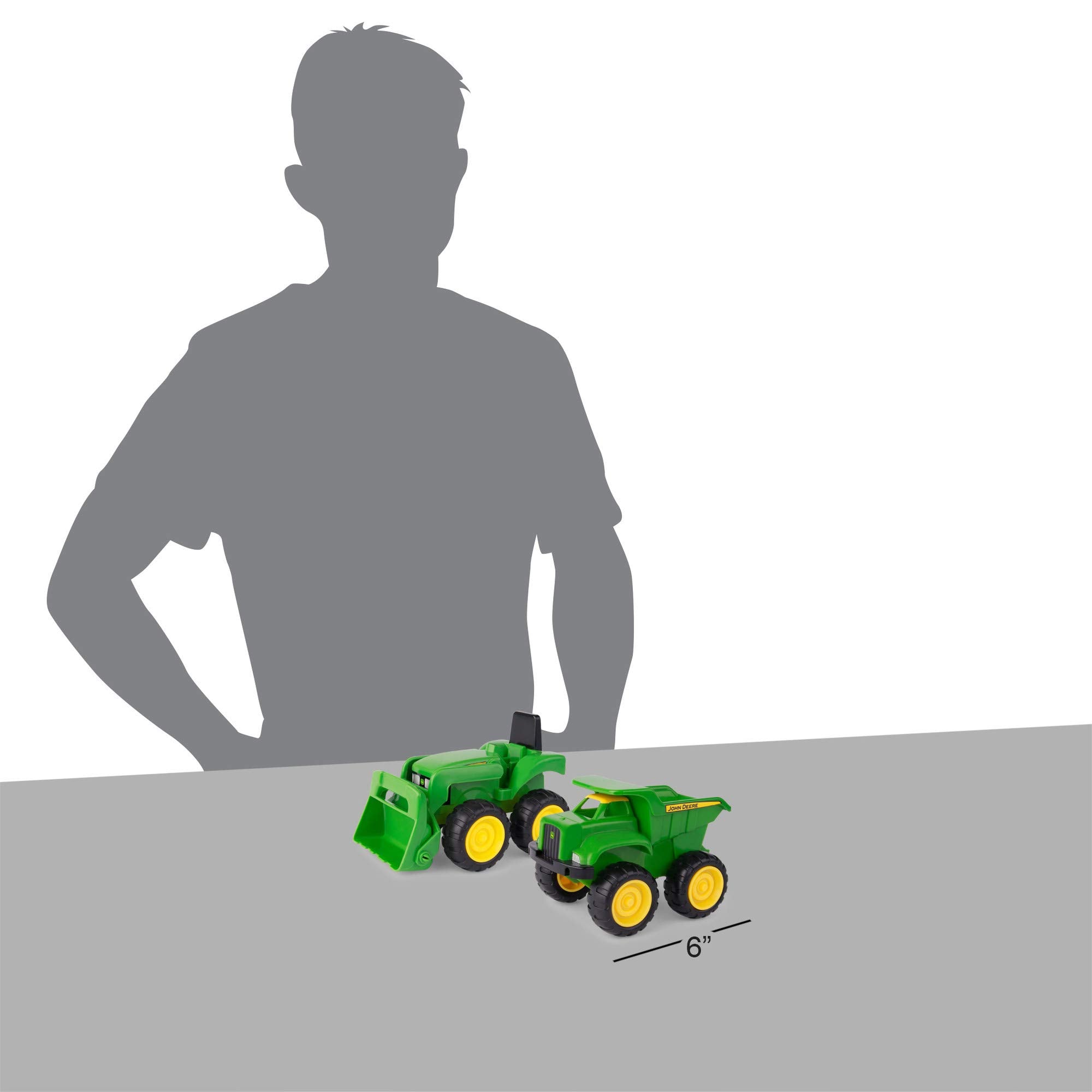 John Deere Dump Truck and Tractor 2-Pack by TOMY - Sandbox Toys for Kids 18 Months+