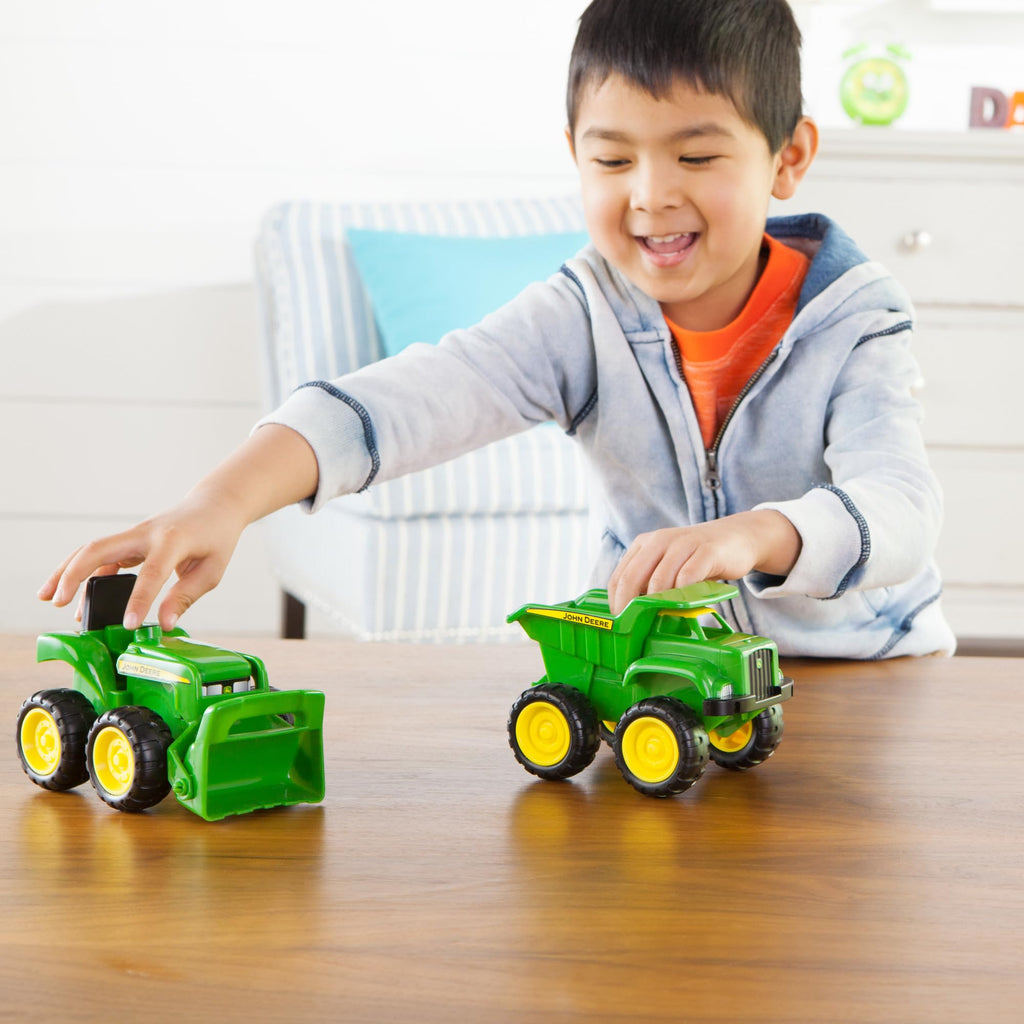 John Deere Dump Truck and Tractor 2-Pack by TOMY - Sandbox Toys for Kids 18 Months+