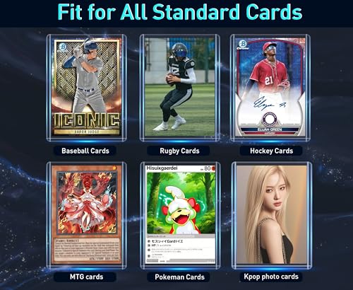 JohnBee 100 Pack Hard Plastic Card Sleeves - 3x4 Top Loaders for Trading Cards, Baseball Cards, Kpop Photocards - Clear Protective Holders
