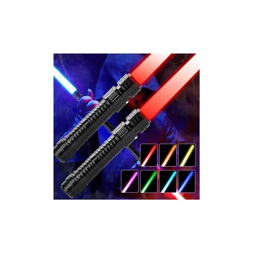 JOINBO 2-Pack Light-Up Saber Toys for Kids – 7 Color LEDs, Sound Effects, Extendable Blade 13-29 Inches