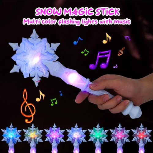 JOINPAYA Princess Snowflake Wand with Lights and Sounds – Lightweight Metal Design for Kids