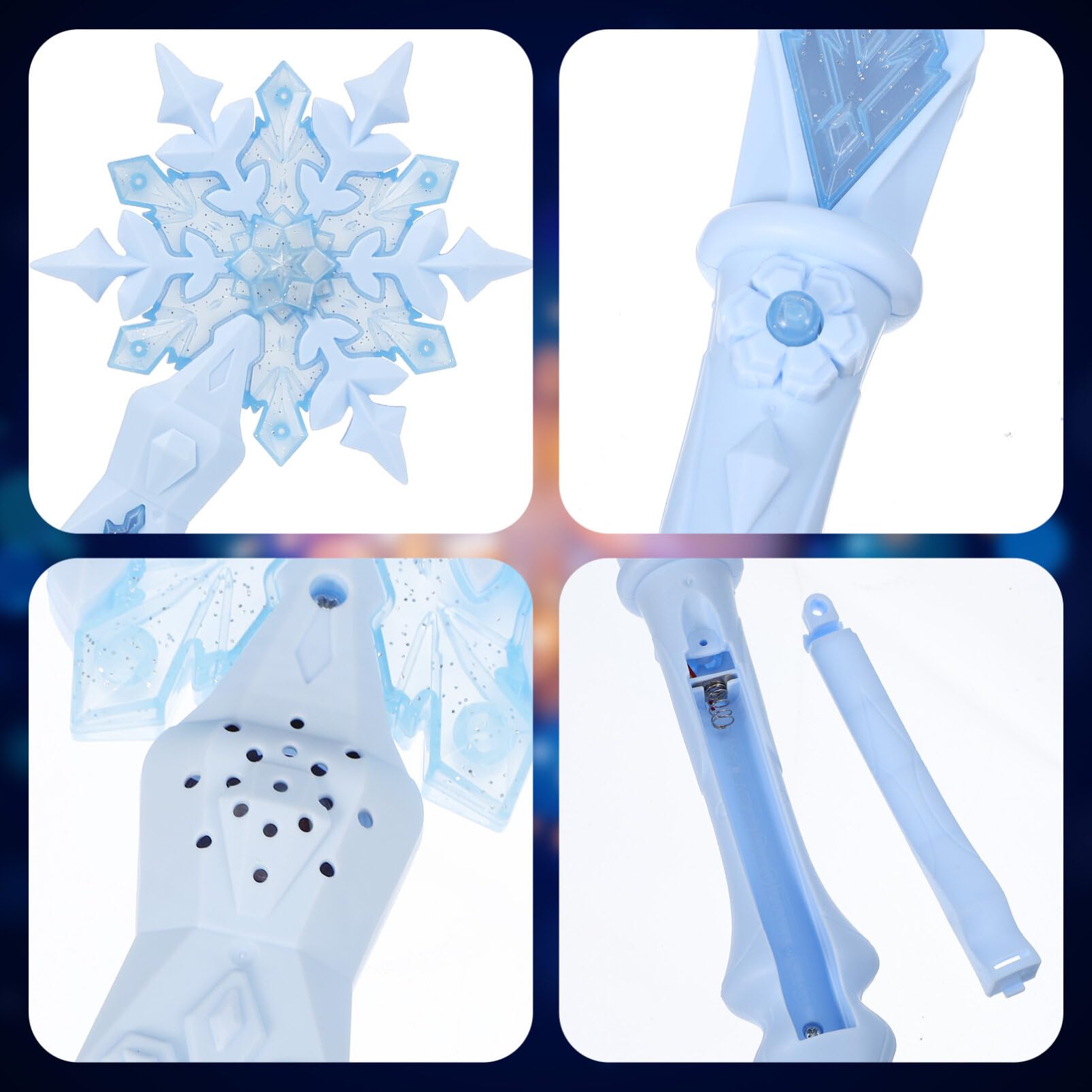 JOINPAYA Princess Snowflake Wand with Lights and Sounds – Lightweight Metal Design for Kids