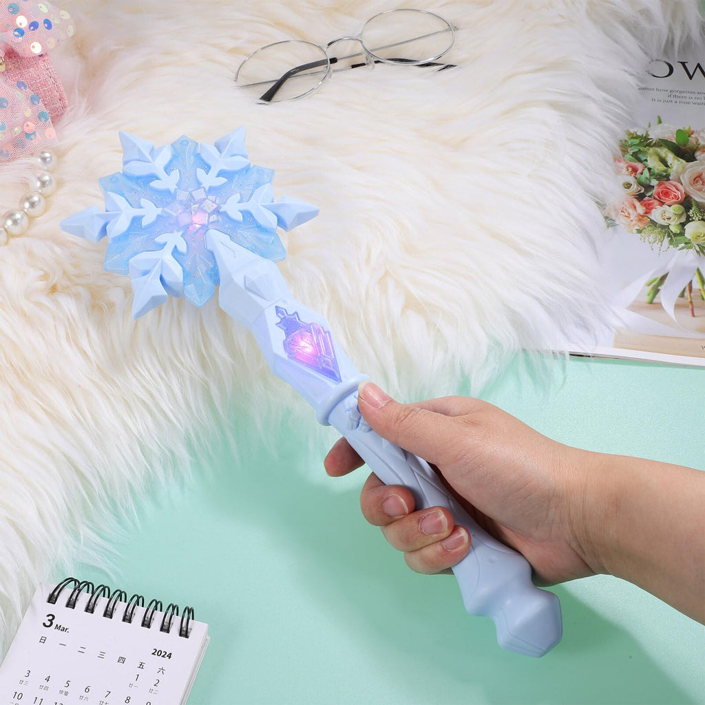 JOINPAYA Princess Snowflake Wand with Lights and Sounds – Lightweight Metal Design for Kids