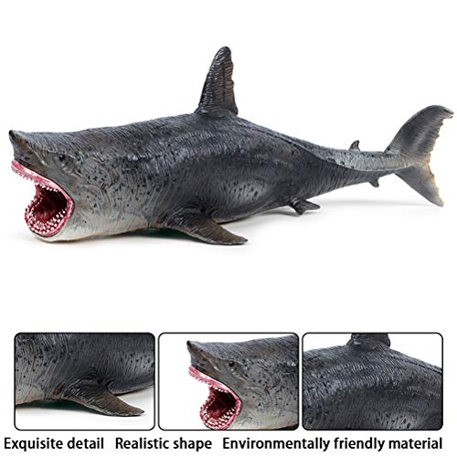 JOKFEICE Megalodon Whale Figure - 10-Inch Hand-Painted Shark Toy, Realistic ABS Plastic Sea Creature for Kids Educational Play and Room Decor