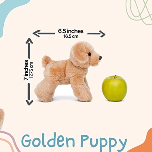 Jolitee Golden Retriever Plush - Soft Tan Stuffed Dog, 6.5x7 Inches, Poseable