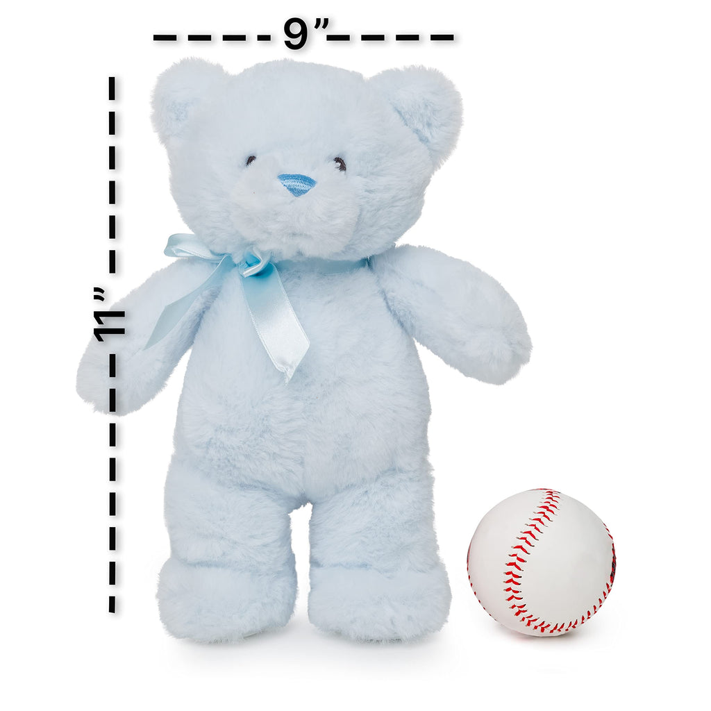 Jolitee My First Blue Bear 10" Plush - Soft Teddy with Satin Bow