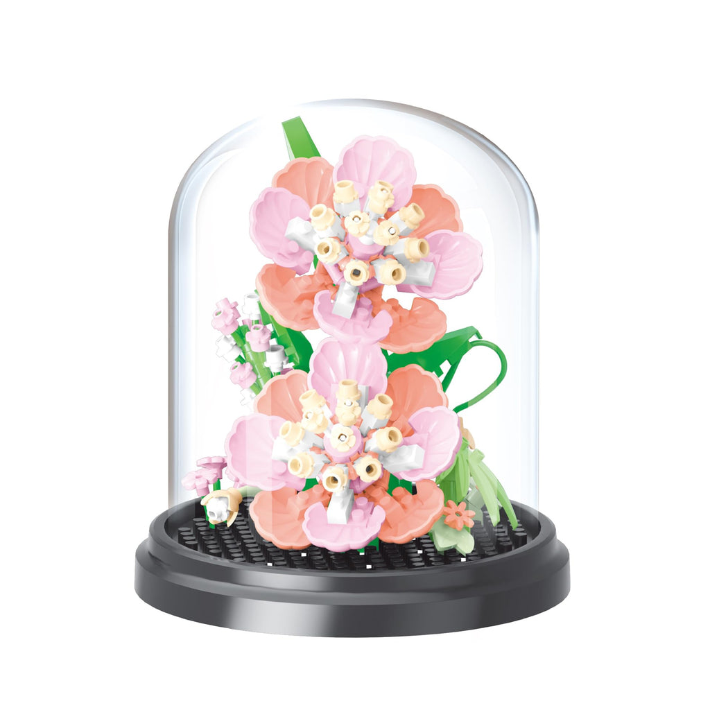 Jollcnoia Fantasy Pink Flowers Building Set - Creative Bouquet Bonsai Toy for Valentine's Day, Mother's Day, Birthdays