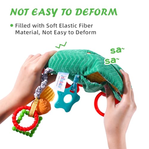 Jollybaby Hanging Rattles for Car Seat, Crib, Stroller – Plush Vegetable Toys with Bell, Crinkle, Teether for Newborns up to 12 Months