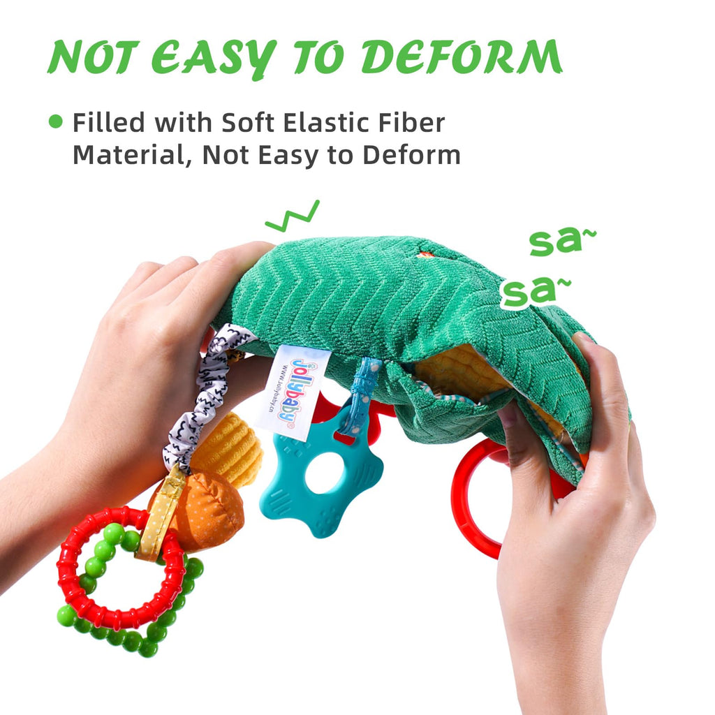 Jollybaby Hanging Rattles for Car Seat, Crib, Stroller – Plush Vegetable Toys with Bell, Crinkle, Teether for Newborns up to 12 Months