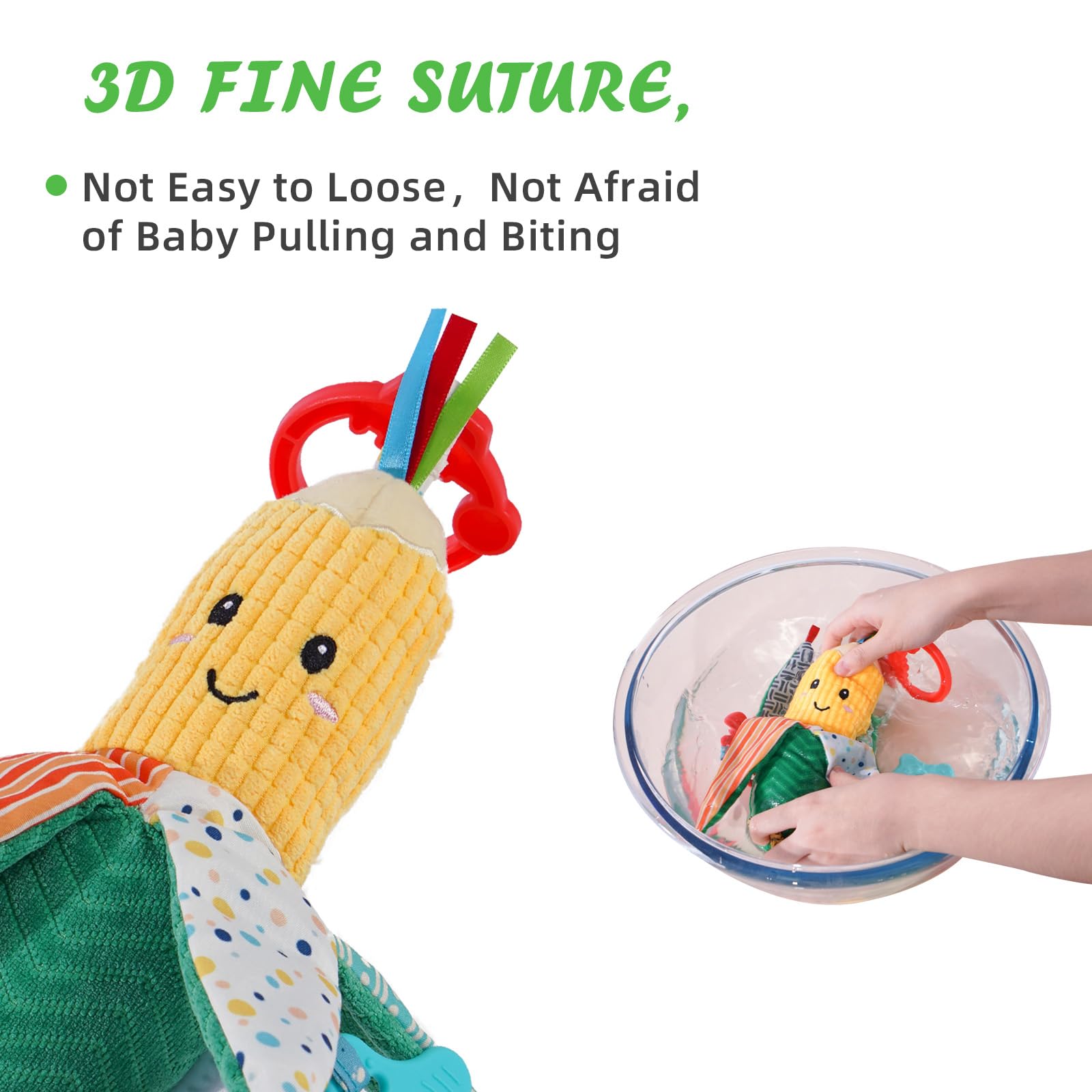 Jollybaby Hanging Rattles for Car Seat, Crib, Stroller – Plush Vegetable Toys with Bell, Crinkle, Teether for Newborns up to 12 Months