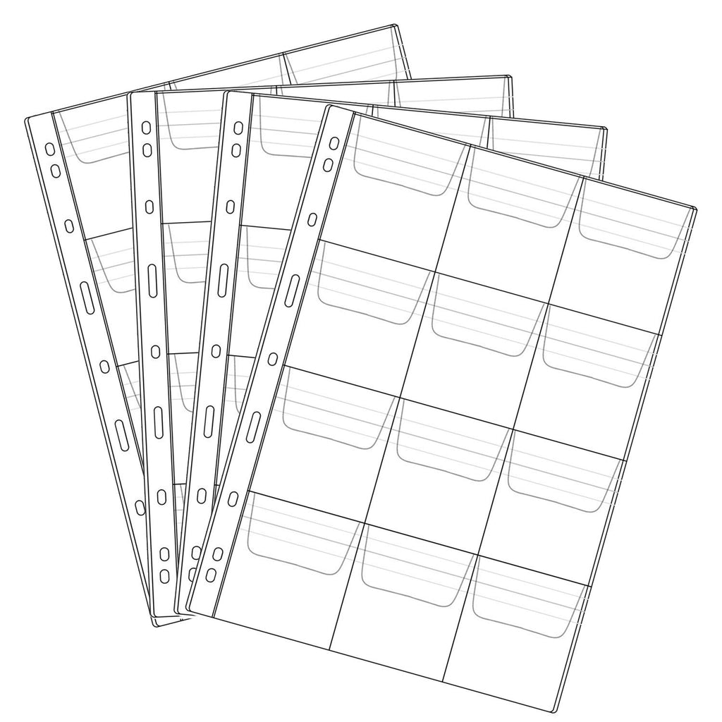 Jomevia 10 Sheets 12 Pocket Coin Pages Clear PVC Holders for 3-Ring Binder
